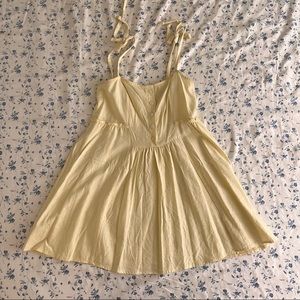 Urban Outfitters Yellow Linen Mini Dress, Size XS
